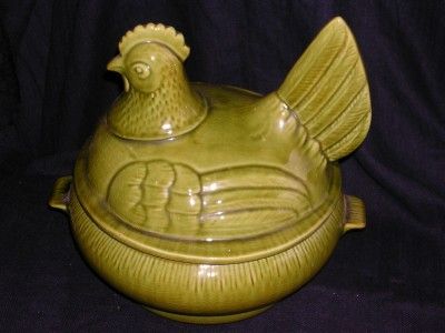 Vintage California Pottery Chicken Casserole Tureen  