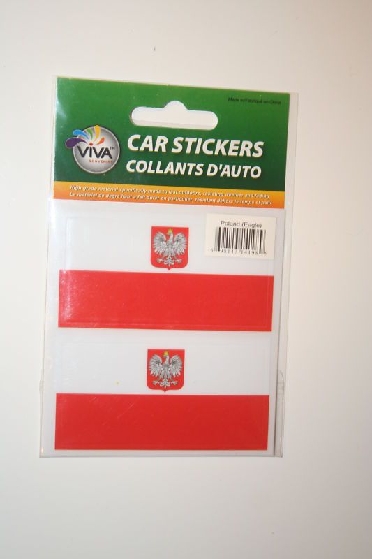 POLAND COUNTRY FLAG SMALL BUMPER STICKERS POLSKA NEW  