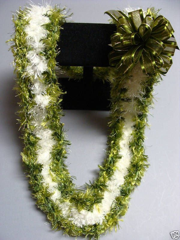 Hawaiian Eyelash Yarn Crochet Christina Lei Green  