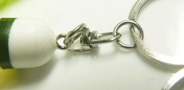 New Lot 100 pcs Cute Simulation Badminton Metal Key Chains Key Ring