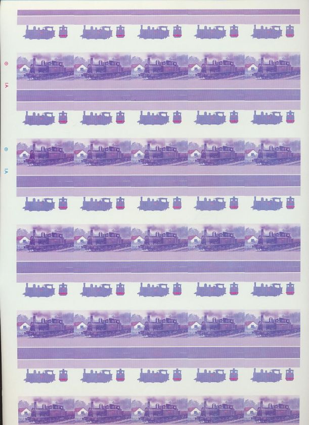 TRAINS ST VINCENT 40 Colour Proofs MNH Sheets of 50  