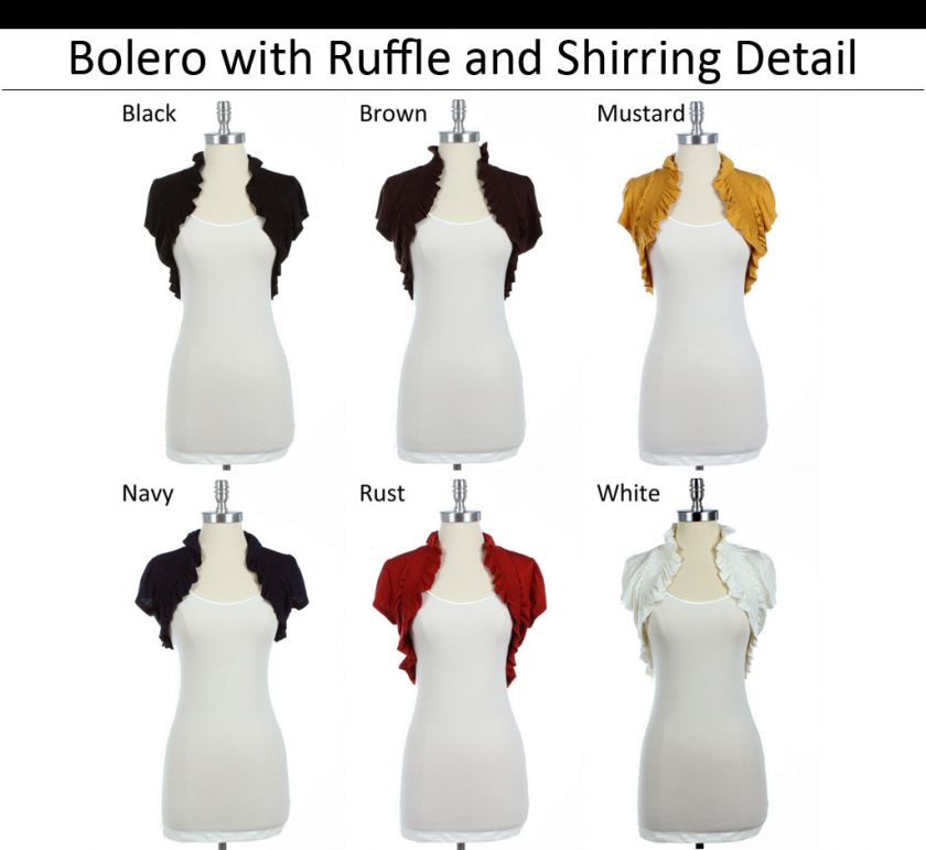 Bolero with Ruffle and Shirring Detail