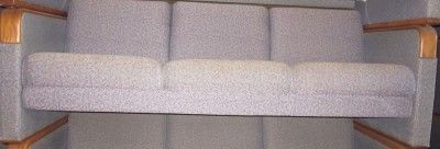 Commercial Grade Oak and Fabric Sofa  