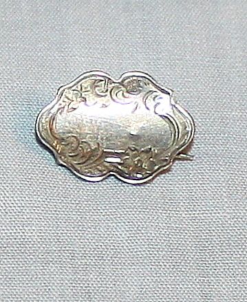 Vintage Silver Tiny Concave Scroll Pin Brooch ~ Estate  