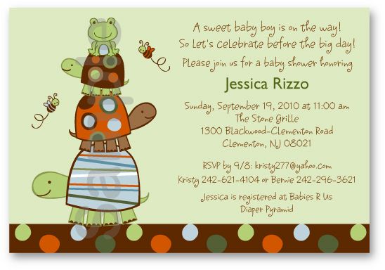 Laguna Frog Turtle Baby Shower Invitation Printable  