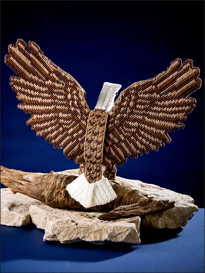 SCULPTURED EAGLE, Plastic Canvas Pattern, Designed by Mary Layfield 