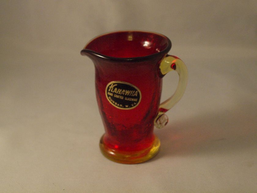 Kanawha Crackle Glass Miniature Pitcher  