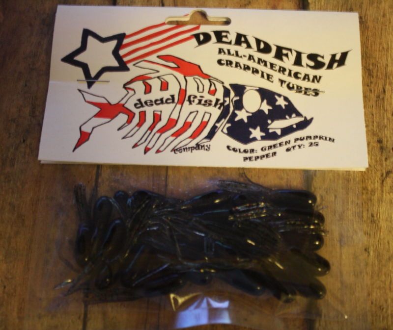 DEADFISH All American CRAPPIE TUBES Fishing Grn Pumpkin  