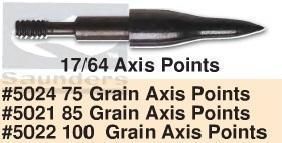 SAUNDERS AXIS POINTS 12/PK 17/64 /ARCHERY/FIELD POINT  