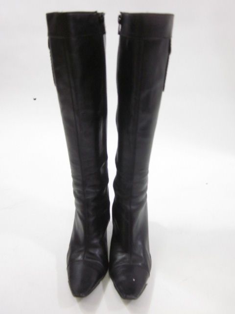 CALVIN KLEIN Black Leather Knee High Boots Sz 6  