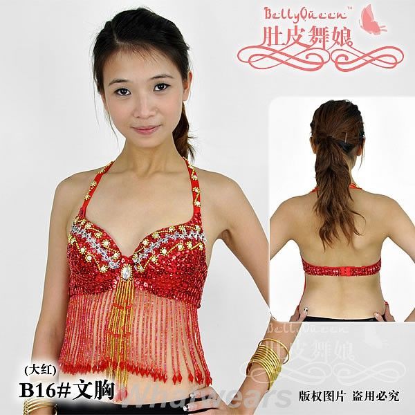 Belly Dance Costume Tassels Halter Sequin Bra Top B95  