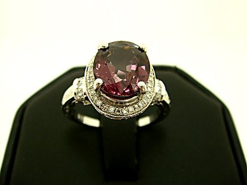 50CT VVS PURPLE SPINEL W/ .55CTW OF 94 WHITE DIAMONDS ENGAGEMENT 