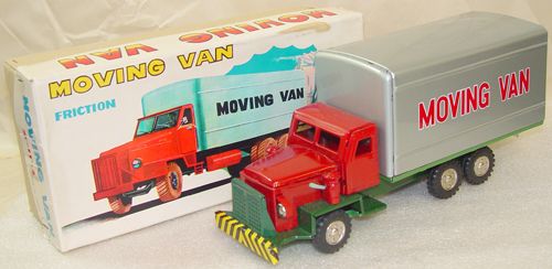 Vintage SSS Shioji Moving Van Truck Friction Toy w/ Box  