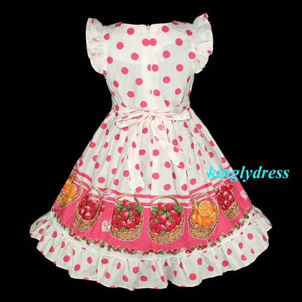 NEW Girls Spring Summer Holiday Dress Pink Wears Children Outfit Set 