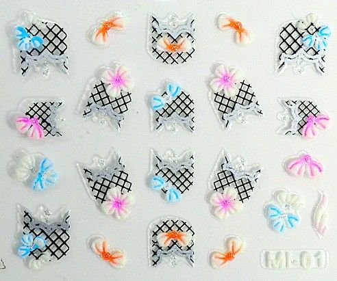 NEW NAIL/ART/STICKERS/DECALS A CHOICE OF 8 JAPANESE DESIGNS GLOW IN 