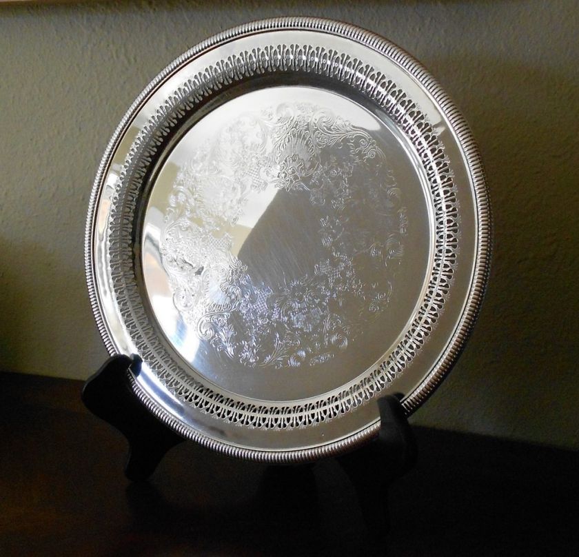 International Silver Company Party Tray Silver Plated 12 1/2 Meriden 