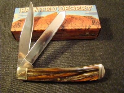 SS Rough Rider Painted Desert Hdl 2 Bld Trapper Pocket Knife 