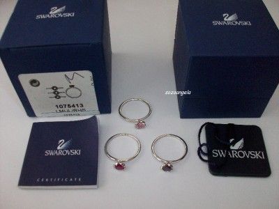 GENUINE SWAROVSKI Mariposa 3 pc Stackable Crystal Ring Set Size L / 8 