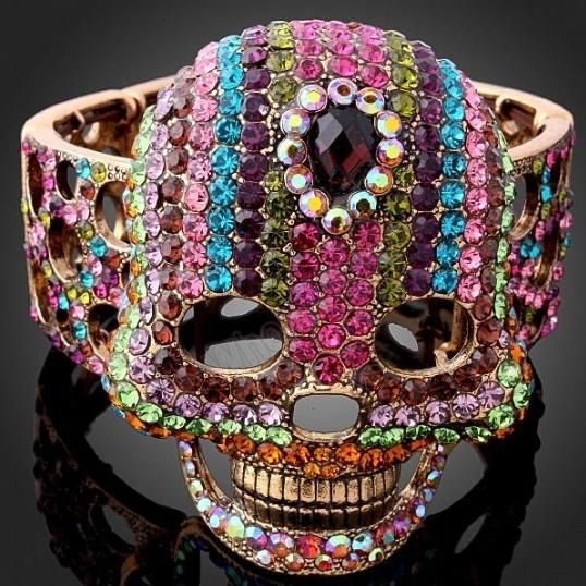 Wholesale New Colorful skull Gold GP bracelet JYS056  