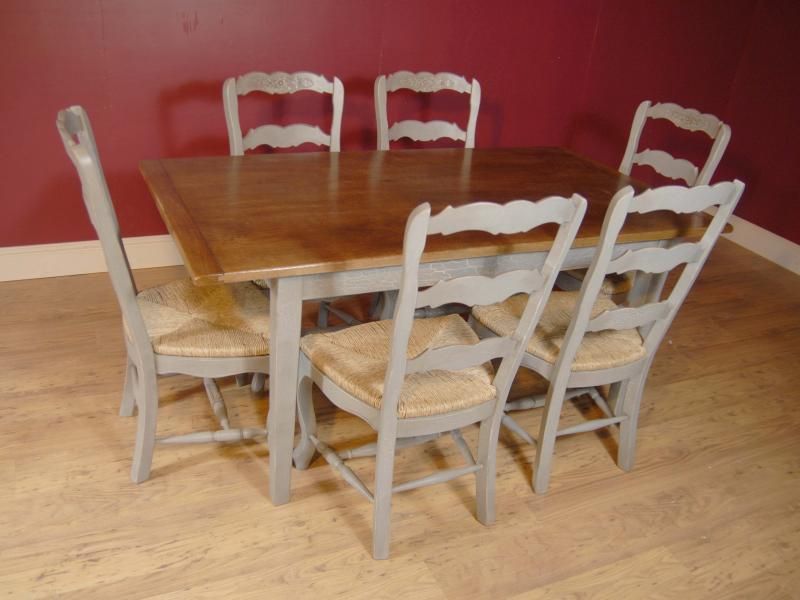 Set 8 English Painted Ladderback Farmhouse Chairs  