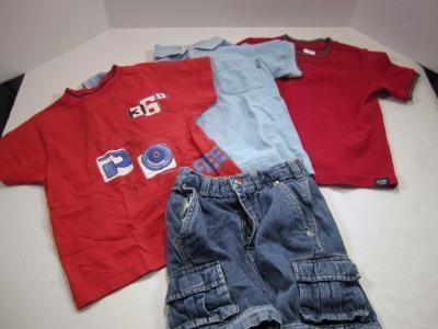 Lot of 4 Baby Boy Shorts Shirts Size 4T Old Navy+Others  