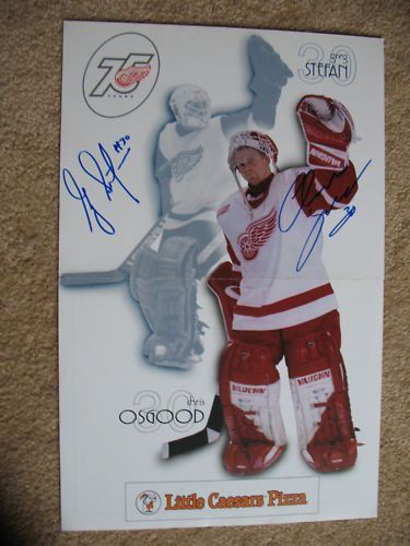 CHRIS OSGOOD GREG STEFAN AUTO DETROIT RED WING POSTER  