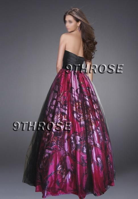 WHAT A WONDER BLACK FUCHSIA BEADED BALLGOWN AU 18/US16  