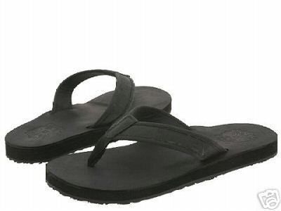 WOMENS Hurley Trademark BLACK Flip Flops Leather  