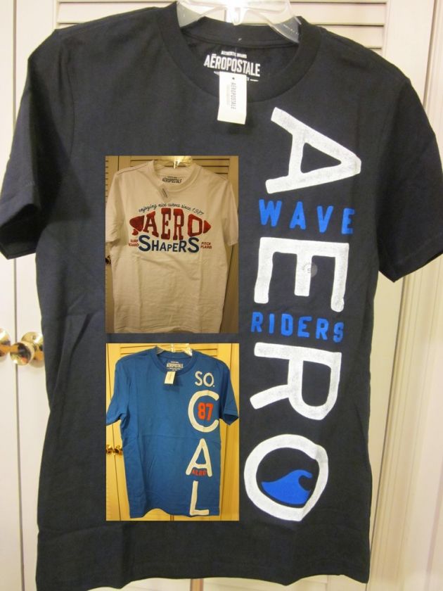 lot of 3 Aeropostale mens t shirts S, M, L, NWT  