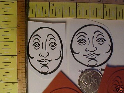 MOON FACE, FEMALE GODDESS UN  MOUNTED rubber stamps  