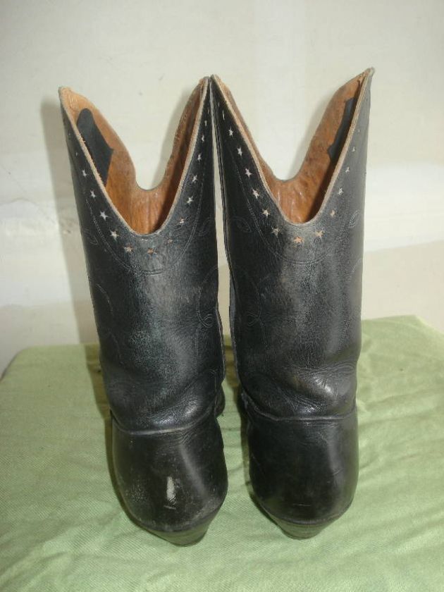 LADIES VINTAGE PEE WEE COWBOY WESTERN ROPER BOOT SIZE 8.5  