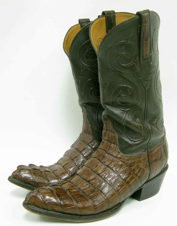 MENS LUCCHESE HANDMADE CLASSICS ALLIGATOR/CROCODILE BOOT 8 1/2 D 8.5 