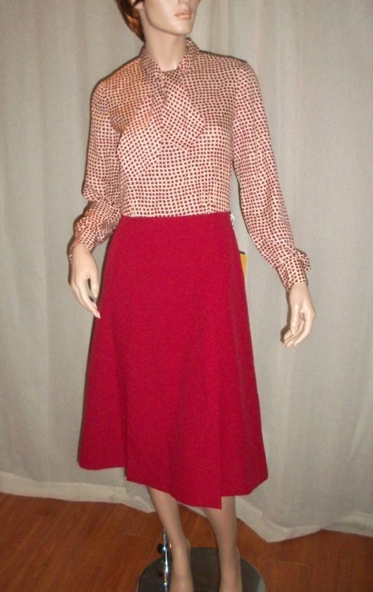 NWT FRED ROTHSCHILD VINTAGE 1960S RED DRESS & COAT, 8  