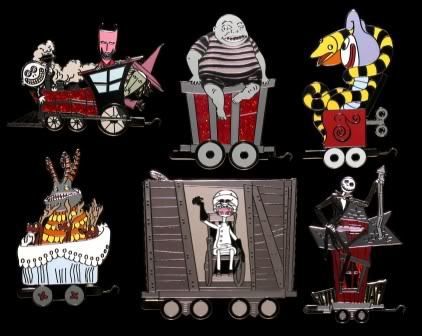 Disney Nightmare Before Christmas TRAIN PINS SET LE 125  