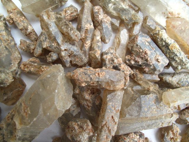 LOT Natural OLD PHANTOM Quartz crystal ROUGH GEM Points + MICA 5 