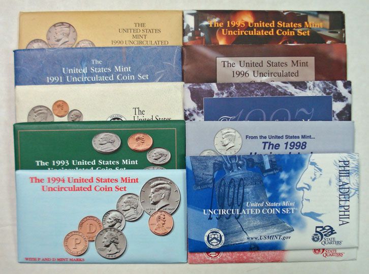 UNCIRCULATED MINT SETS OF THE 90S, ALL ORIGINAL  