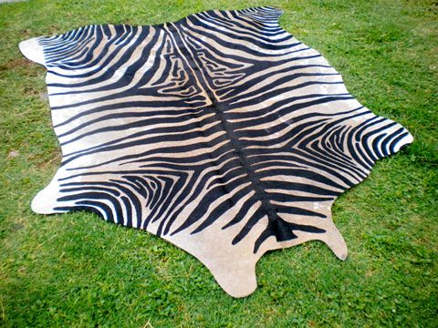 ZEBRA Print/Printed COWHIDE SKIN Rug COW HIDE DC3298  