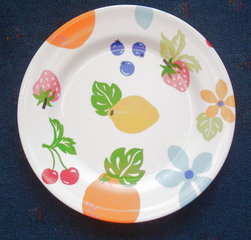   melamine dinner plate fruit & hippie flower power 11 serving  