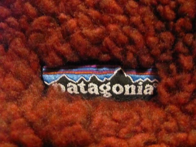 PATAGONIA mens LARGE Brick Red WOOLY FLEECE Zip Front Jacket #23024F4 