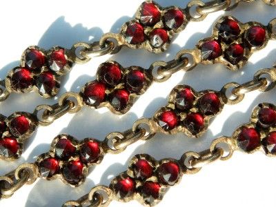 ANTIQUE GEORGIAN C1800s GARNET GOLD COLLAR NECKLACE  