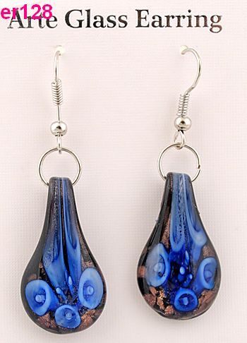 flower lampwork murano art glass earring er128  