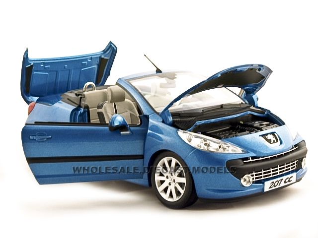 PEUGEOT 207CC 207 CABRIO BLUE 118 DIECAST MODEL NOREV  