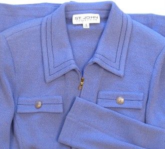 ST JOHN KNITS LAVENDER MELANGE JACKET SIZE 8  