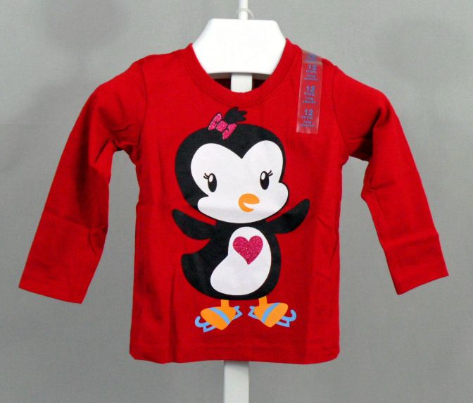 NWT Girls 12 Mos. or 3 T TCP Penguin LS Tee  