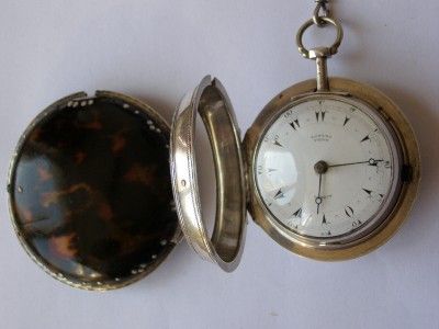 RRR Antique Silver triple case Edward Prior Verge Fusee watch.Ottoman 