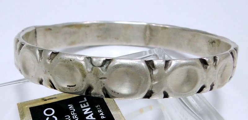 vintage antique ethnic tribal old silver bangle bracelet cuff  