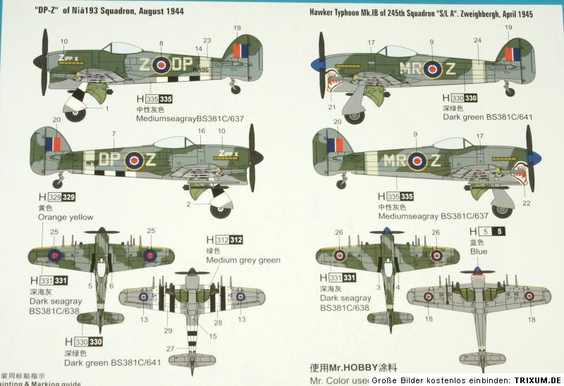 HobbyBoss 80232 Hawker Typhoon Mk.IB kit 172  