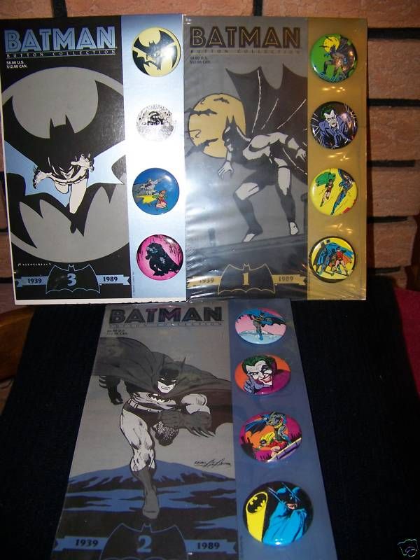 BATMAN Button Collection 1939 1989, NEW  