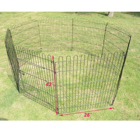 Heavy Duty 8 panel Pet Dog Cat Exercise Pen Playpen Fence Yard Kennel 