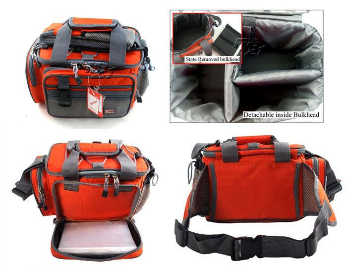 Fishing Assistance lure bag with worm zipper bag   Orange   Waist 